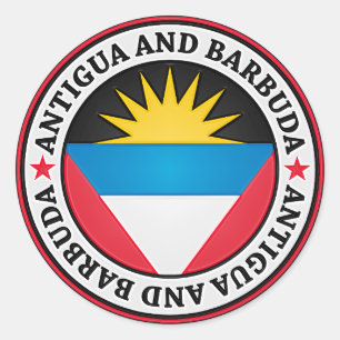 Antigua And Barbuda Round Emblem Classic Round Sticker