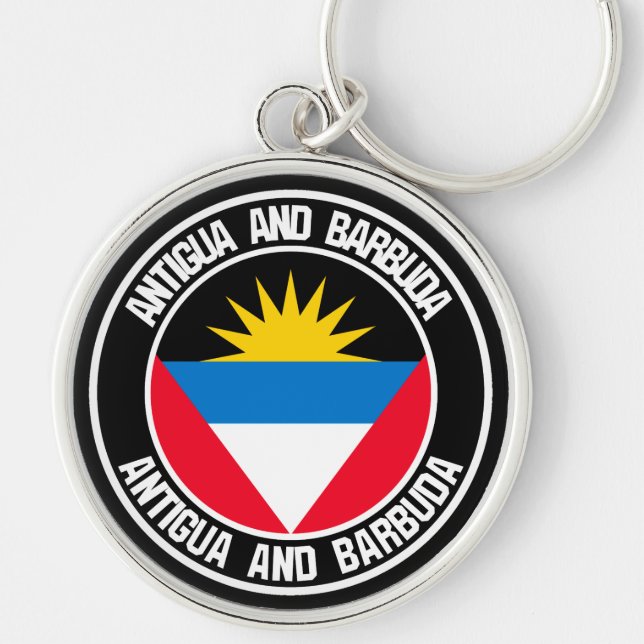Antigua and Barbuda Round Emblem Keychain (Front)