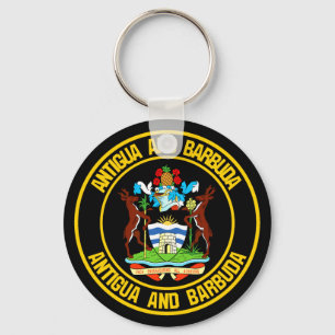Antigua and Barbuda Round Emblem Keychain