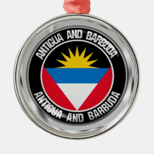 Antigua and Barbuda Round Emblem Metal Ornament