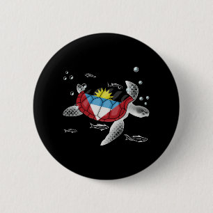 Antigua And Barbuda Turtle 2 Inch Round Button
