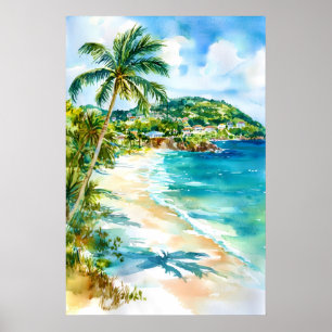 Antigua And Barbuda Watercolor Poster Watercolor 2