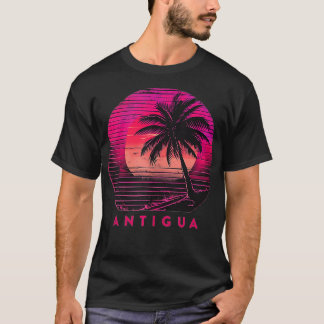Antigua Barbuda Beach Palm Trees Summer Sunset Vin T-Shirt