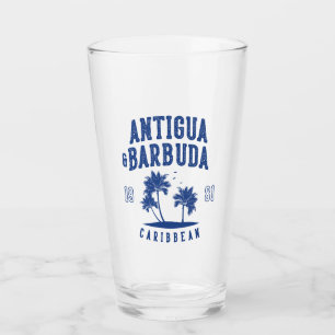 Antigua & Barbuda Caribbean Palm Tree Glass