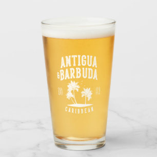 Antigua & Barbuda Caribbean Palm Tree Glass