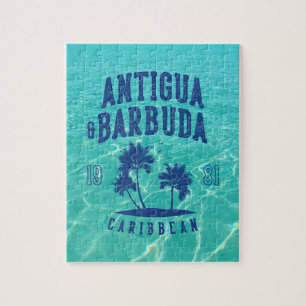 Antigua & Barbuda Caribbean Palm Tree Jigsaw Puzzle