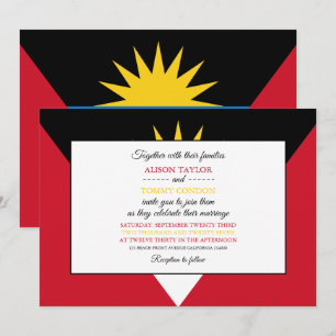 Antigua & Barbuda Flag, Antiguan Barbudan Wedding Invitation