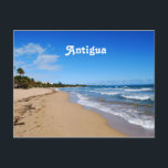 Antigua Beach Postcard<br><div class="desc">Antigua beach with waves coming ashore.</div>