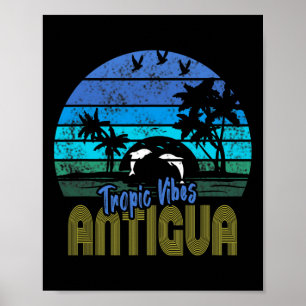 Antigua Caribbean Beach Vacation Souvenir Poster