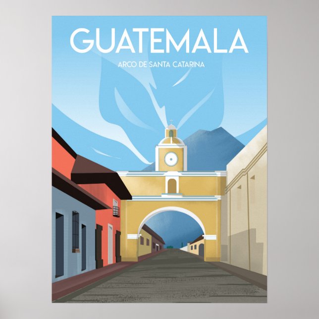 Antigua Guatemala Travel Poster  (Front)