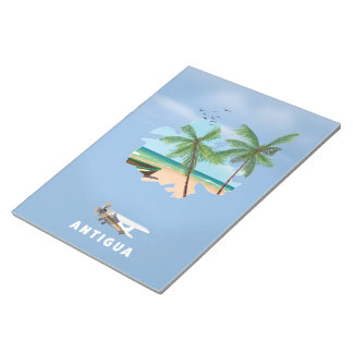Antigua Illustrated map travel poster Notepad