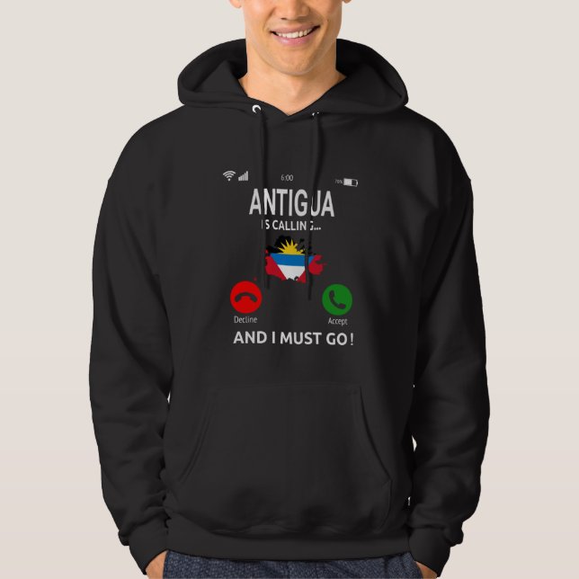 Antigua Is Calling Caribbean Vacation Antigua Isla Hoodie (Front)