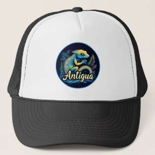 Antigua Island Caribbean Gecko Trucker Hat