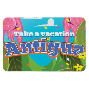 Antigua island vintage travel poster art. magnet