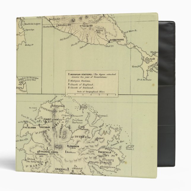 Antigua Lithographed Map Binder (Front/Inside)