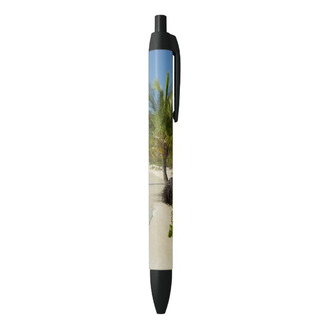 Antiguan Beach Beautiful Tropical Landscape Black Ink Pen (Bottom (Vertical))
