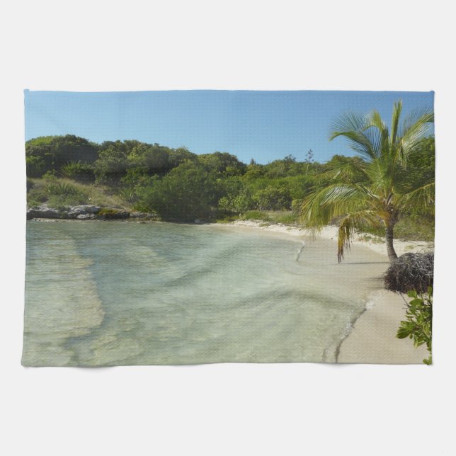 Antiguan Beach Beautiful Tropical Landscape Kitchen Towel (Horizontal)