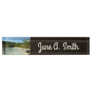 Antiguan Beach Beautiful Tropical Landscape Nameplate
