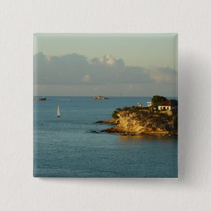 Antiguan Coast Beautiful Island Seascape 2 Inch Square Button