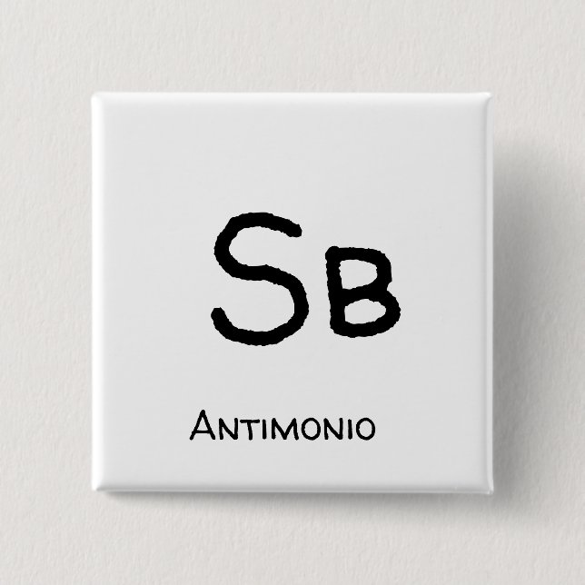 Antimonio - Sb 2 Inch Square Button (Front)