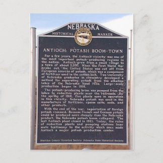Antioch, Nebraska historical marker Postcard