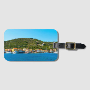 Antipaxos harbour coast luggage tag