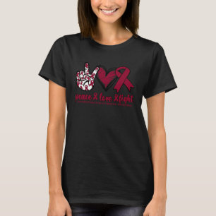 Antiphospholipid Syndrome Burgundy Ribbon Peace Lo T-Shirt