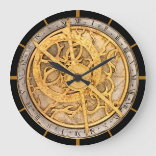 Antique 1600's Astronomical Print Large Clock