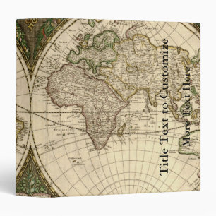 Antique 1660 World Map by Frederick de Wit Binder