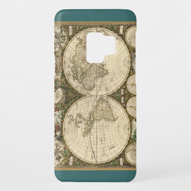 Antique 1660 World Map by Frederick de Wit Case-Mate Samsung Galaxy Case (Back)
