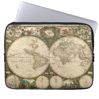 Antique 1660 World Map by Frederick de Wit