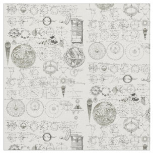 Antique 1728 Astronomy Pattern Fabric
