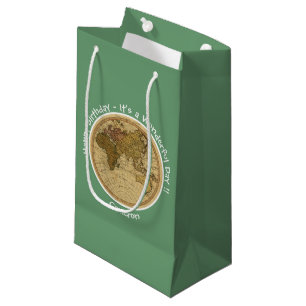Antique 1786 Eastern Hemisphere Map Theme Party Small Gift Bag