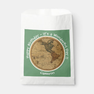 Antique 1786 Western Hemisphere Map Theme Party Favour Bag