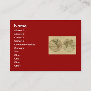 Antique 1786 World Map by William Faden Business Card