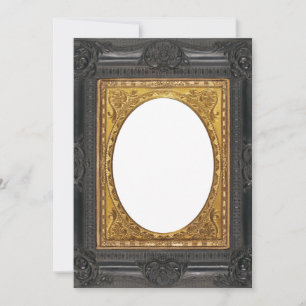 Antique 1800s Black and Gold photo frame  Holiday Card