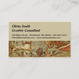 Antique 1886 World Map British Empire Poster Business Card