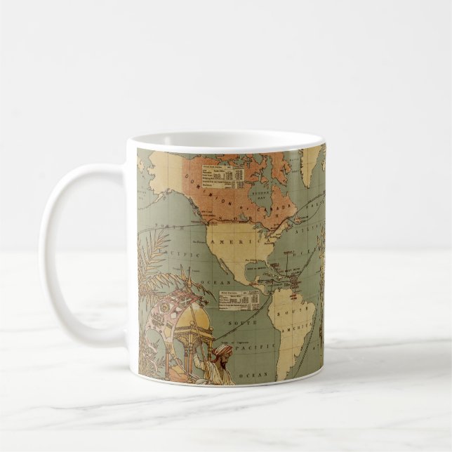 Antique 1886 World Map British Empire Poster Coffee Mug (Left)