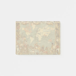Antique 1886 World Map British Empire Poster Post-it Notes