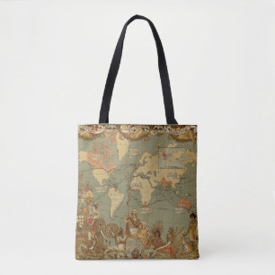 Antique 1886 World Map British Empire Poster Tote Bag