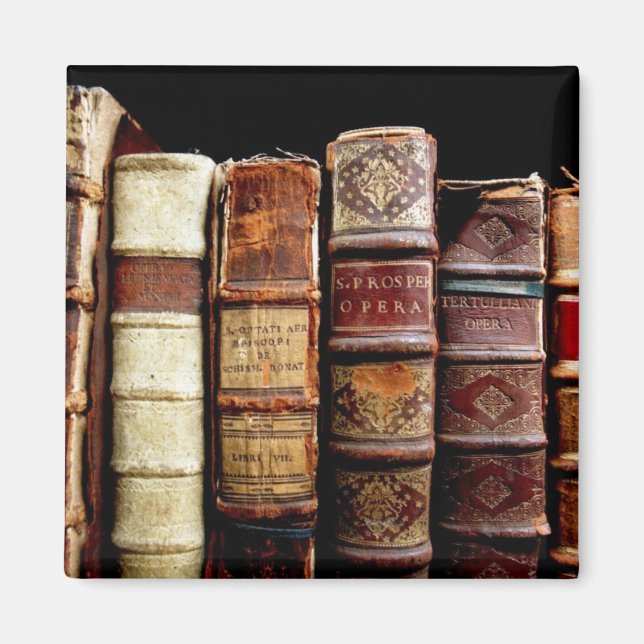 Antique 18th Century Design Leather Binding books Magnet (Front)