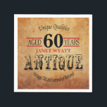 Antique 60th Birthday Design Napkin<br><div class="desc">Napkins. Antique 60th Birthday Design. 100% Customizable. Ready to Fill in the box(es) or Click on the CUSTOMIZE IT button to change, move, delete or add any of the text or graphics. Made with high resolution vector graphics for a professional print. NOTE: (All zazzle product designs are "prints" unless otherwise...</div>