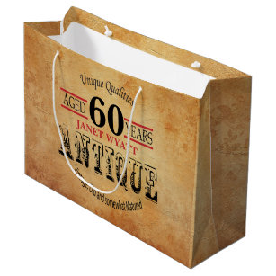 Antique 60th Birthday Large Gift Bag