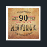 Antique 90th Birthday Design Napkin<br><div class="desc">Napkins. Antique 00th Birthday Design ready for you to personalize. ⭐This Product is 100% Customizable. Graphics and / or text can be added, deleted, moved, resized, changed around, rotated, etc... ⭐99% of my designs in my store are done in layers. This makes it easy for you to resize and move...</div>