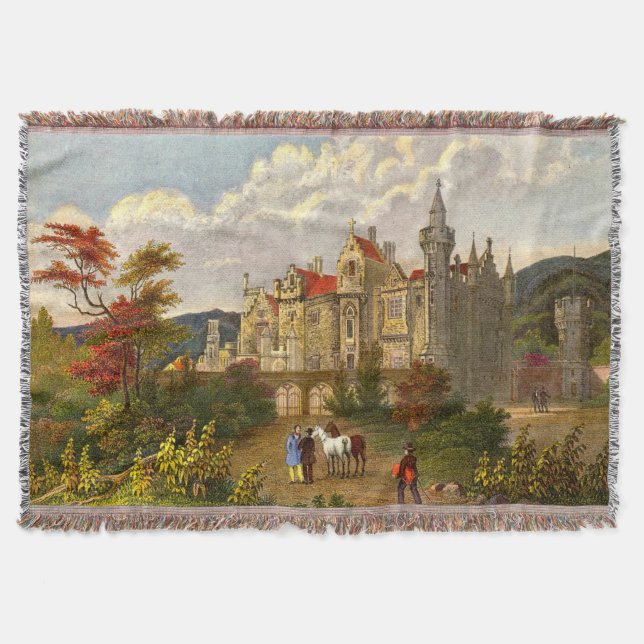 antique Abbotsford House print Throw Blanket (Front)