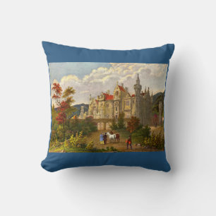 antique Abbotsford House print Throw Pillow