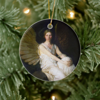 Antique Abbott Handerson Thayer Angel Painting Ceramic Ornament