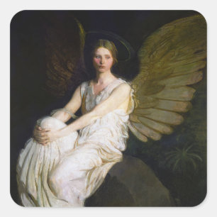 Antique Abbott Handerson Thayer Angel Painting Square Sticker
