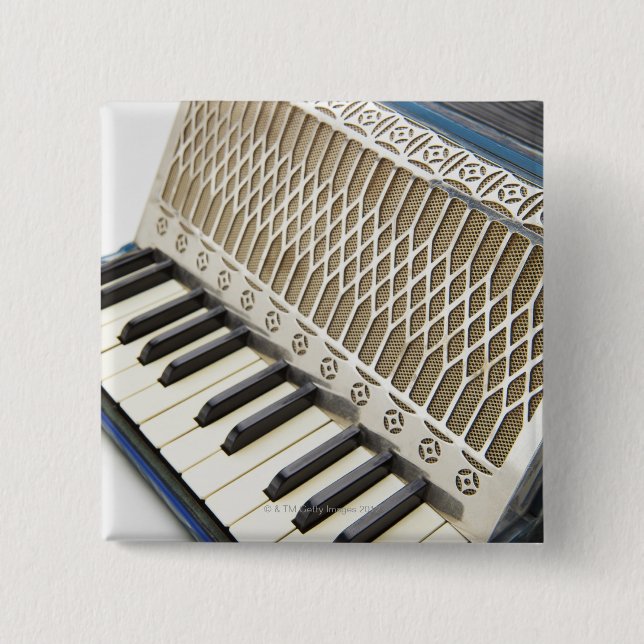 Antique Accordion Keyboard 2 Inch Square Button (Front)