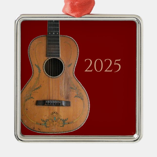 Antique Acoustic Guitar Ornament (Front)